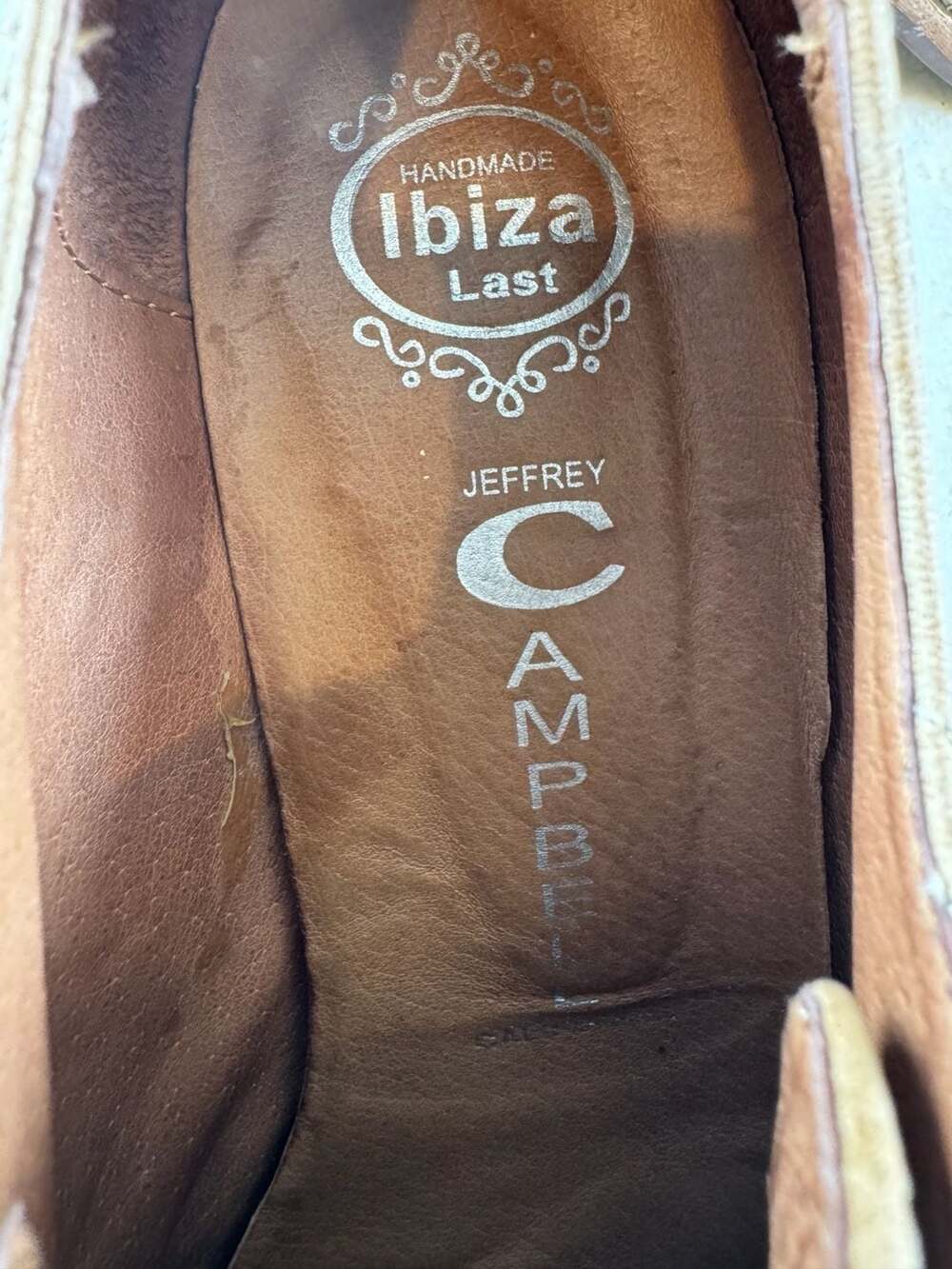 Jeffrey Campbell Ibiza Last Brown Leather Brogue Oxford Block Heels Size 8 - Picture 10 of 16